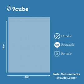 100 Grip Seal Bag Reusable Strong Zip Lock, Clear Resealable Plastic Polythene Packaging for Food Storage, Jewellery, and Electronic Components Press Packing Sealed Thick Storage Bag (7.6cm x 10.2cm)