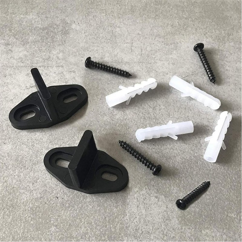 2Pcs Floor Guide, Black Adjustable Plastic Sliding Door Guide Bottom
