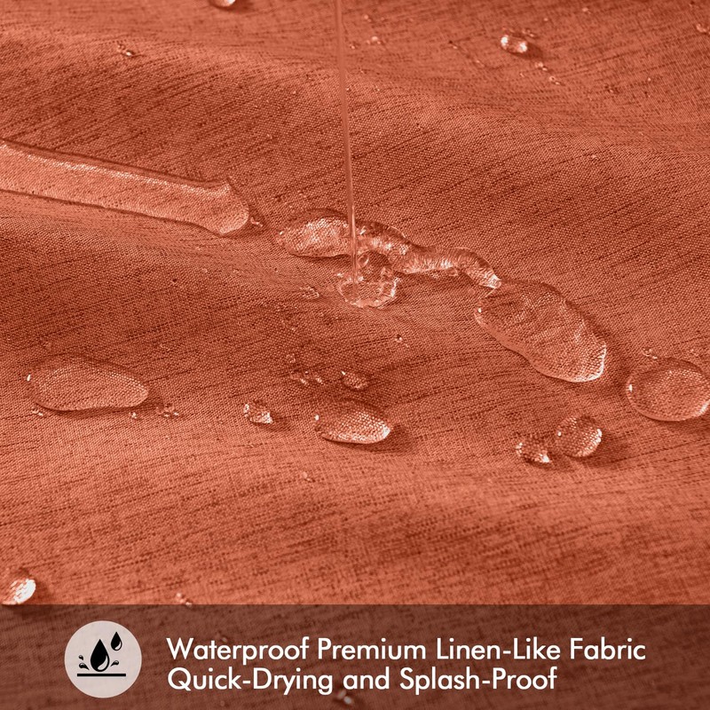 ANRODUO Fall Burnt Orange Extra Long Linen Shower Curtain, 84