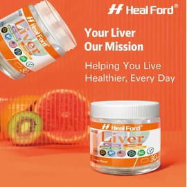 [Heal Ford] Liver Cleansing Detoxification Support, Natural 11 ingredient mix milk thistle, turmeric, ginger extract, Vitamin E, grape seed supplement, healthy diet Diet fitness, is to relieve hangovers must take one pill a day. Taste of orange
