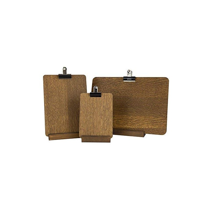 Chalkboards UK A4 Wooden Board with Detachable Clip, Wood, BROWN