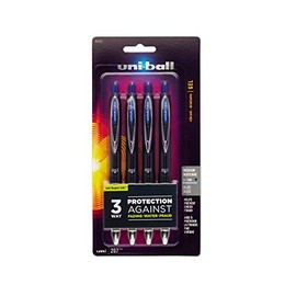 uni-ball 45532PP uni-ball 207 Retractable Gel Pens, Medium Point (0.7mm), Blue, 4 Count