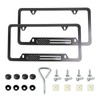 Hovom 2PCS USA Flag Car License Plate Frames, 4 Holes