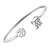 CHOORO Silver Basketball Rim and Net Bracelet Bangle Basketball Jewelry
