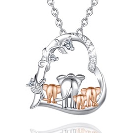 CELESTIA Necklace Mother Daughter and Son Heart Necklace 925 Silver Mum Jewellery Mother's Day Birthday Gifts for Mum Daughter Grandma Stepmother Mother in Law, Sterling Silver, Cubic Zirconia