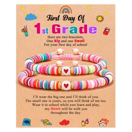 UPROMI First Day of First 1st Grade Bracelet, Back to School Gifts Stuff Mommy and Me Mom Mother Daughter Bracelets
