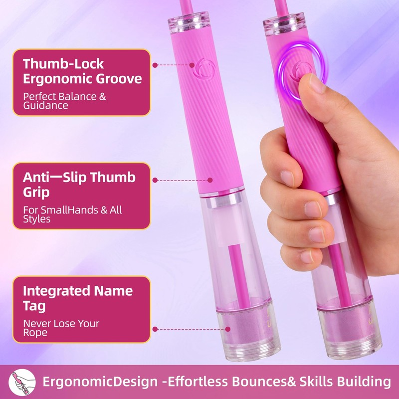 YUEDONG Speed Jump Rope Double Bearing Segmented Anti-Tangle Adjustable Silicone