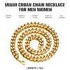 18K Gold PVD Plated Cuban Link Chain Neckalce for Women