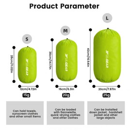 3FULGEAR Drawstring Bag Stuff Sack With 5 Colors,Ultralight Nylon Bag-Waterproof Bag Design for Camping, Hiking, Traveling, Keep Camping Gear Dry (210T Large-Random color)