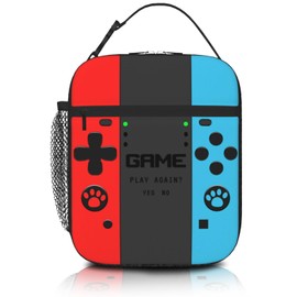 Video Game Lunch Bag for Boys Girls Insulated Game Lunch Box For Kid Teen Adult Reusable Kids Lunchbox for School Work Office Travel Picnic Hiking Waterproof Leakproof Portable Fits Most Bento Boxes