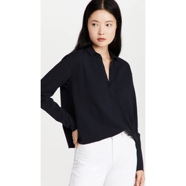 Frank & Eileen Women's Popover Henley Tee, British Royal Navy, Blue, S