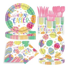 Juego De Vajilla Desechable Para Fiesta De Pascua Sirve 25 Huevo De Pascua