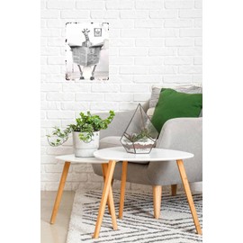 TopPacific Metal Tin Sign Vintage Giraffe Toilet Reading Newspaper Humour Funny Animal Whimsy Animal for Home, Bathroom and Toilet Wall Decor 12x8 Inches(805)