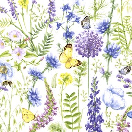 20 Cocktail Napkins Butterfly on Flower Meadow Summer 25 cm