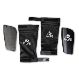ProFE® Shin Pads Set - Mini Shin Guard Pads with Holder - Football Shin Guard Set Light & Thin - Shin Pads for Inserting for Women, Men & Children (2, M)