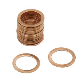 sourcing map Pack of 20 Rings for Car Copper Washer Flat Washers Sealing Rings 14 mm Car Seals