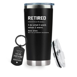 Funny Retirement Gift for men Women 2025-20 oz Stainless Steel Tumbler Retired Woman - Farewell Good Luck Gift to Mom, Wife, Sister, Boss, Coworker, Teacher, Nurse - retirement mug for military