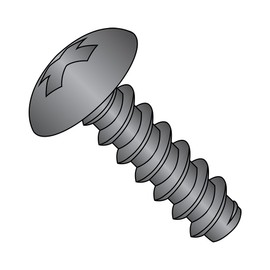 Small Parts 1016BPTB Steel Sheet Metal Screw, Black Oxide Finish, Truss Head, Phillips Drive, Type B, #10-16 Thread Size, 1" Length (Pack of 50)