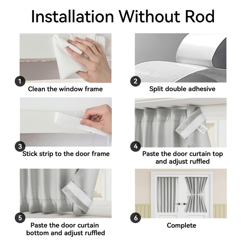 Vatge Sidelight Curtains for Front Door Privacy, 12 Inch Wide