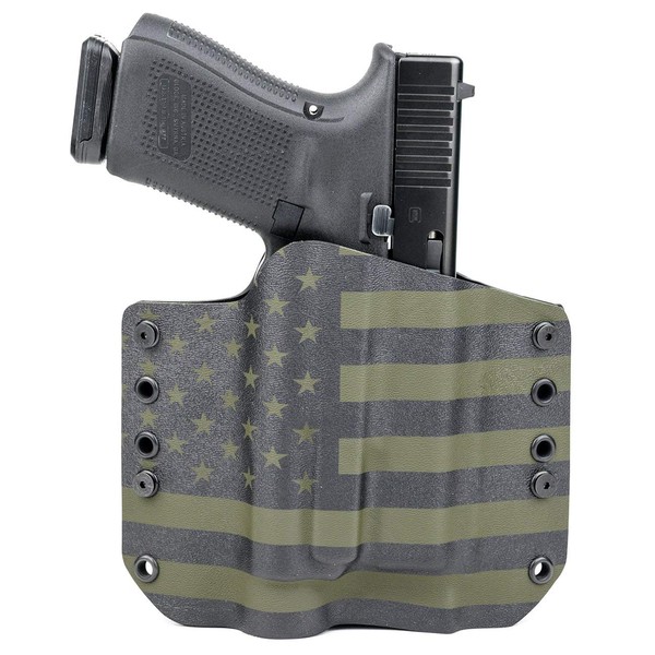 OWB TLR-1 Holster - USA Green & Black (Right-Hand, Fits Glock 19,23,32 - Gen 3, 4 & 5 Compatible)