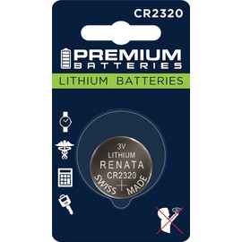 Premium Batteries Renata CR2320 Lithium 3V Coin Cell Battery Child-Safe (1 Pack)