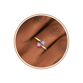 Btysun October Birthstone Ring March Birthday Gifts for Women Sister Easter Basket Stuffers Birthstone Rings Adjustable Pink Tourmaline Anniversary Jewelry Stocking Stuffers