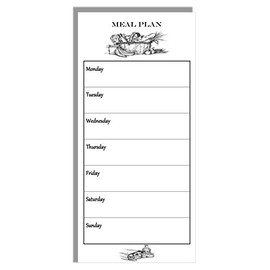 Meal Plan Memo Notepad Magnetic Stick on Fridge. A Food Basket Monochrome Design on a Magnetic Weekly Menu Diet Planner Kitchen Daily Planning Tool 50 Tear Off Pages
