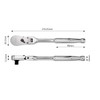 PWT SRH38FLSH8 Ratchet Handle, Socket Wrench, Oscillating Angle, 0.3 inch