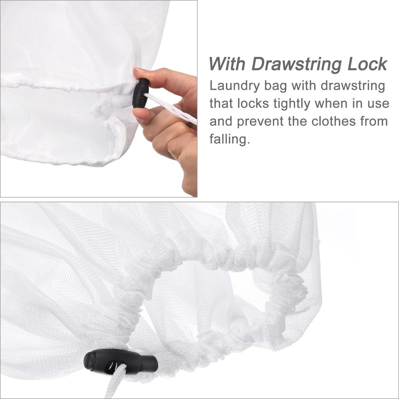 sourcing map Mesh Laundry Bags, 15.7"x19.7" Baskets Mesh Bags with