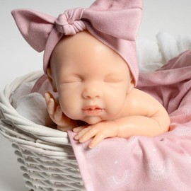 Paradise Galleries Full Body Silicone 14 Inch Anatomically Correct Baby Girl Doll Lifelike Reborn Doll for Collectors and Kids - Rosie