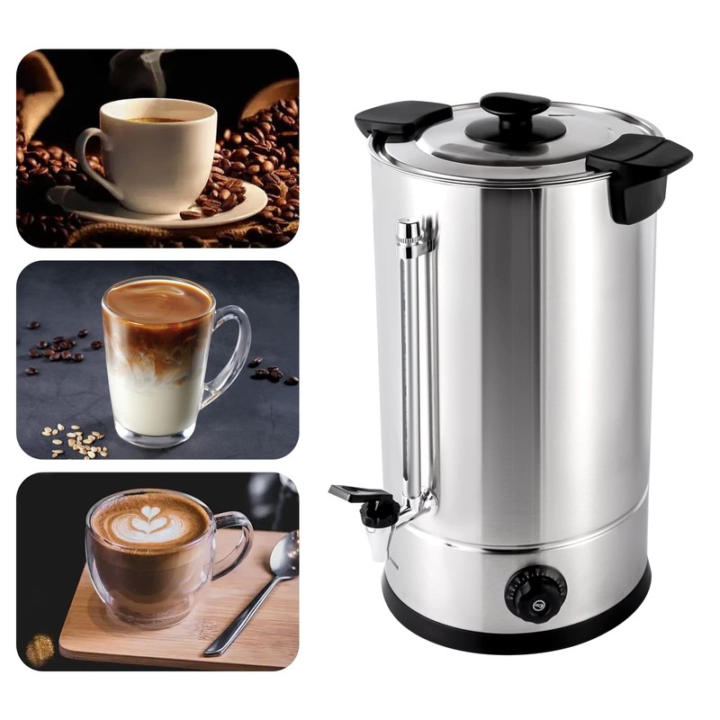 Stainless Steel Coffee Urn Hot Beverage Dispenser Adjustable Temperature (86-230°F)