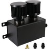 1.2L Universal Alumium AN10 Twin Baffle Dual Filter Engine Oil Catch Can Tank Reservoir Tank Can Breather Kit(Black-1200ml)