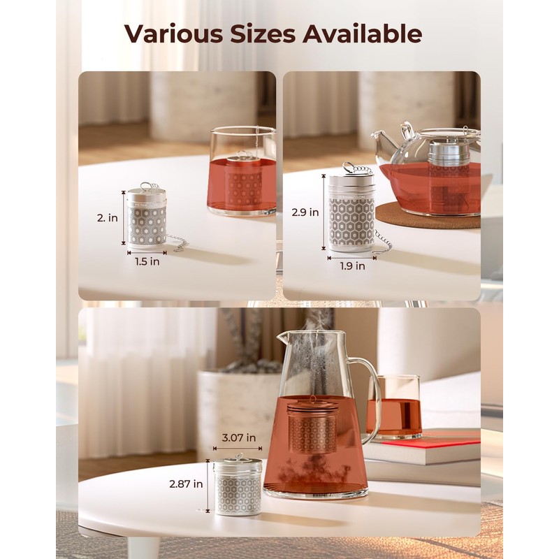 2 Pack Reinmoson Extra Large Tea Infuser for Loose Tea