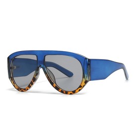 OSAGAMA Vintage Oversized Sunglasses Oval Pilot Glasses Oversized Sunglasses for Men Women Black, blue