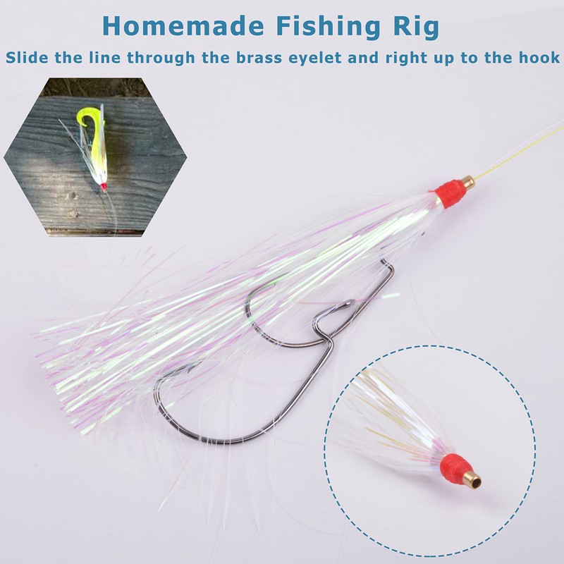 Fishing Teasers, 9pcs Bucktail Teasers Mylar Flash Teaser Tail for
