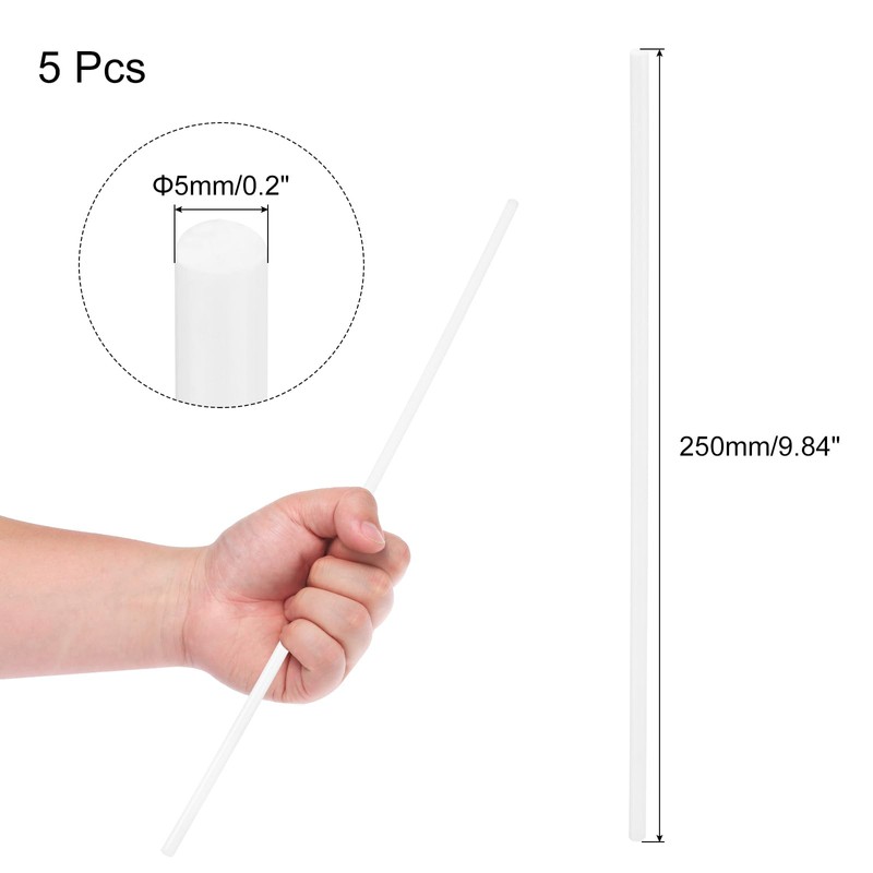 QUARKZMAN Pack of 5 ABS Plastic Round Rods, 5 x