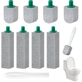 Qixuer Bimsstein Toilettenbürste, 8 Zweierlei Steine+1 Griff, Grau Hängbar, Starke Reinigung für WC & Bad, Bimsstein Toilettenreiniger