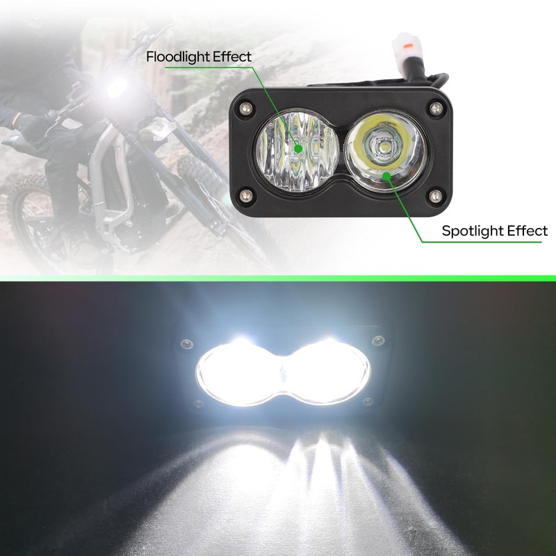 motoparty Headlight Kit for Sur-Ron Segway X260, Clear White 6000-6500K