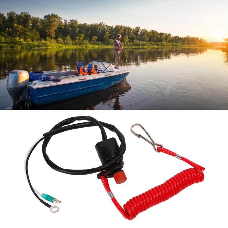 Boat Engine Emergency Stop Switch Safety Tether Lanyard ABS for
