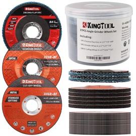 KingTool 27pcs Angle Grinder Wheel Set, Grinder Disc Set Includes 20pcs Cutting Wheel, 5pcs Grinding Wheel, 2pcs Flap Discs with 4-1/2" Diameter and 7/8" Arbor for Steel and Stainless Cutting Grinding