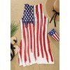 GOWONE Women American Flag Hollow Out Slit Crochet Cover Up