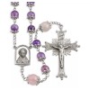 HMH Religious Light Amethyst 8mm Single Capped Rosary W/ Pewter