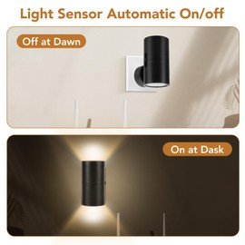 LWMTT Pack of 2 Night Light Socket with Twilight Sensor, Adjustable Brightness 0-100 lm, On/Off/Auto Modes, 3000 K Warm White Night Light Children for Hallway, Stairs, Bedroom, Kitchen