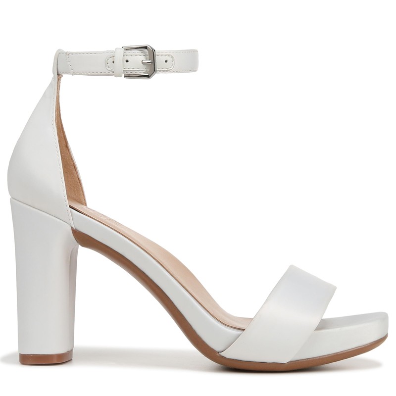 Naturalizer Womens Joy Sandal Pearl White Satin Fabric 8 M