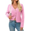 Saodimallsu Womens V Neck Cardigans Long Sleeve Button Down Cropped