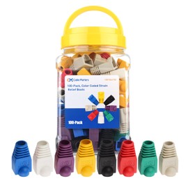 Cable Matters 100-Pack Cat6 / Cat5e RJ45 Strain Relief Boots, RJ45 Boot, Cat 6 Ethernet Boots, Multicolored, Fits 6.5mm (0.25in) Ethernet Cables