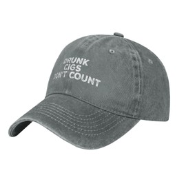 huesdeaw Drunk Cigs Don't Count Hat for Men Baseball Cap Trendy Caps Gray