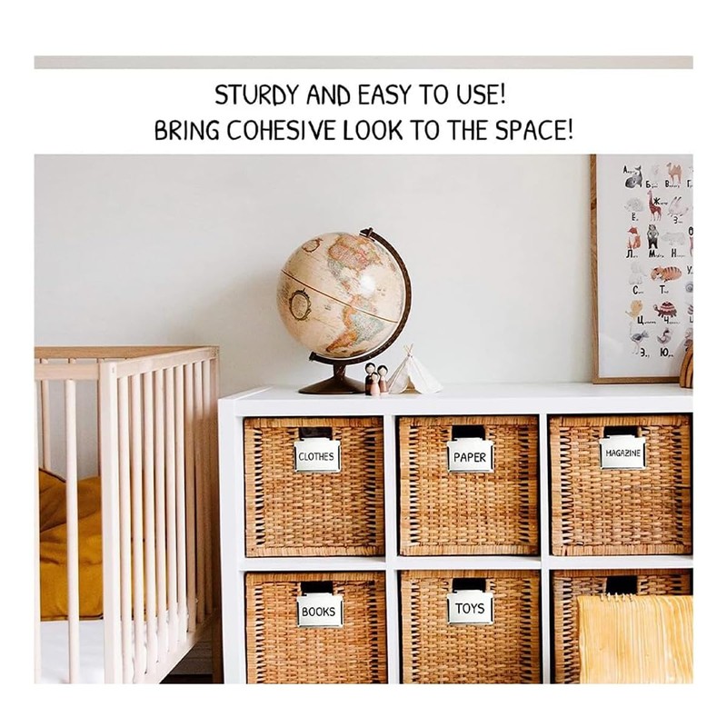 Kitchen Clip Label Holder,Metal Basket Labels Clip On Holders,Basket Labels