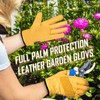 SAWANS Leather Working Gardening Gloves for Men Women Thorn Proof