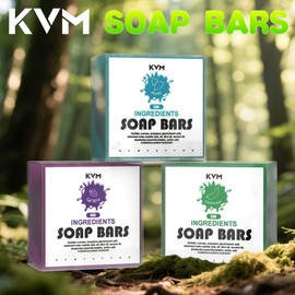 KVM Tattoo Nursing Soap Bars - 3 Scents (Mint, Grape, Cucumber), 50g Each, Gentle & Nourishing for Tattoo Aftercare & Skin Cleansing（Green）